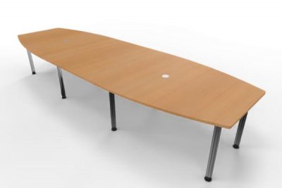 Konferenztisch Multi 400x130 cm Buche-Chrom