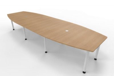 Konferenztisch Multi 400x130 cm Eiche-Weiß