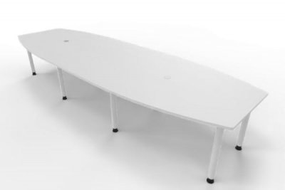 Konferenztisch Multi 400x130 cm Weiß-Weiß