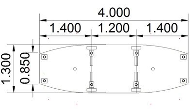 Konferenztisch Multi 400x130 cm Stellfläche