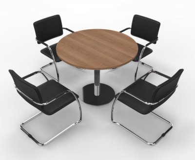 Konferenztisch mit 4 Stühle Nussbaum