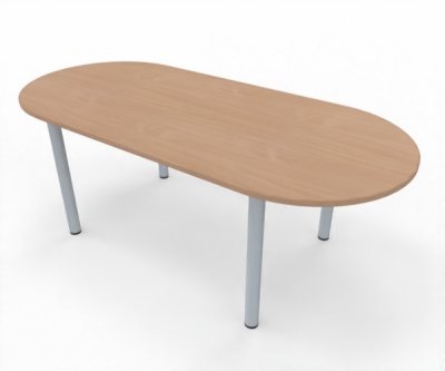 Konferenztisch TEN 200 x 90 cm oval Tischplatte Buche