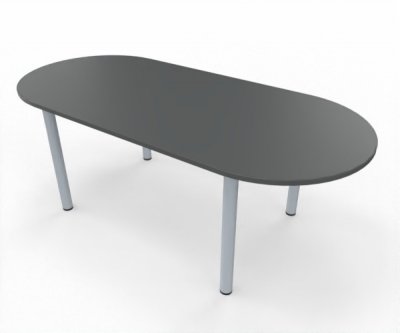 Konferenztisch TEN 200 x 90 cm oval Tischplatte Onyx