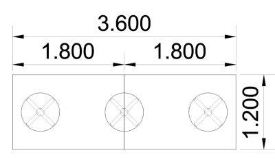 Meetingtisch TEN 360 cm recheckig Abmessungen