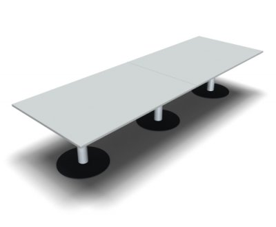 Meetingtisch TEN 360 cm recheckig Lichtgrau
