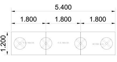 Konferenztisch TEN 540 cm Zeichnung