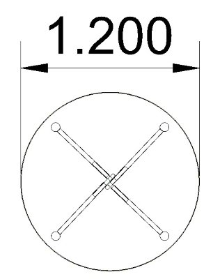 Konferenztisch TEN rund 120 cm Stellfläche