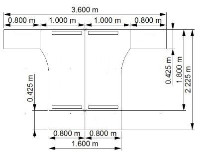 Doppelarbeitsplatz GD424 Abmessungen