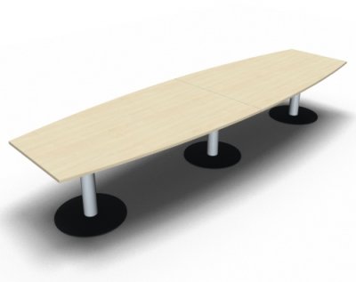 Meetingtisch TEN 400 cm Fassform Ahorn
