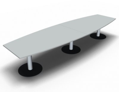 Meetingtisch TEN 400 cm Fassform Lichtgrau