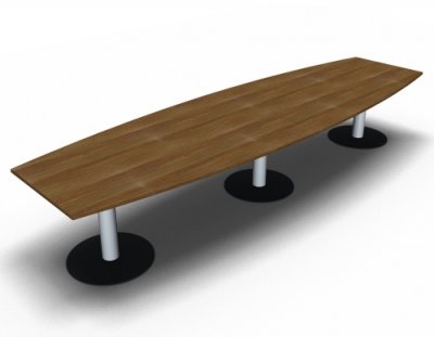 Meetingtisch TEN 400 cm Fassform Nussbaum
