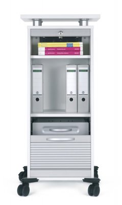 Mobiler Büroschrank Stehpult Frontansicht offen