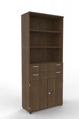 Modulschrank TEN 100 cm breit 6 Ordnerhöhen Nussbaum