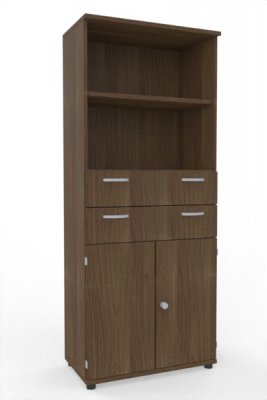 Modulschrank TEN 80 cm breit 5 Ordnerhöhen Nussbaum