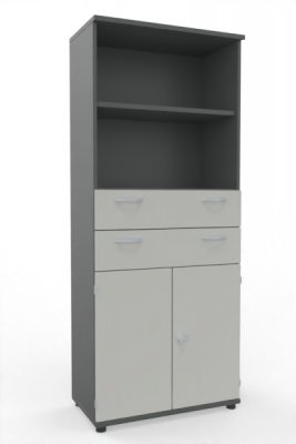 Modulschrank TEN 80 cm breit 5 Ordnerhöhen Onyx Weiß