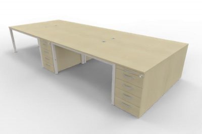 Teamarbeitsplatz PM4 für 4 Personen Ahorn