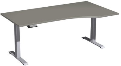 PC-Schreibtisch GE11 rechte Seite 100 cm tief Onyxgrau-Silber
