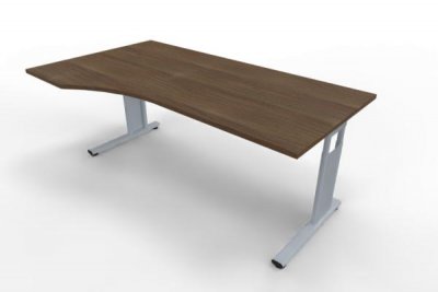 PC-Schreibtisch Mega links 180x100 cm Nussbaum