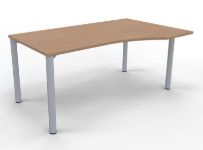 PC-Schreibtisch 160 cm rechts Gestell silber Buche