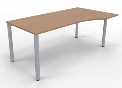 PC-Schreibtisch 180 cm rechts Gestell silber Buche