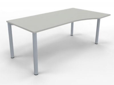 PC-Schreibtisch 180 cm rechts Gestell silber Weiss