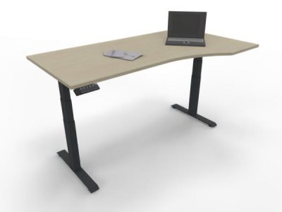PC-Schreibtisch GP11 rechte Seite 100 cm tief Tischplatte Ahorn Gestell Anthrazit