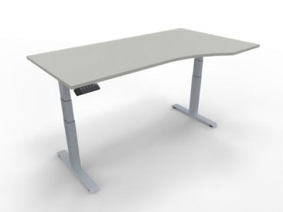 PC-Schreibtisch GP11 rechte Seite 100 cm tief Tischplatte Weiß Gestell Silber