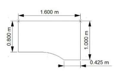 PC-Schreibtisch TEN 160 cm, rechts graphit