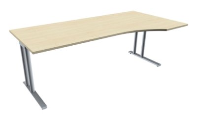 PC-Schreibtisch TEN 200 cm, rechts ahorn