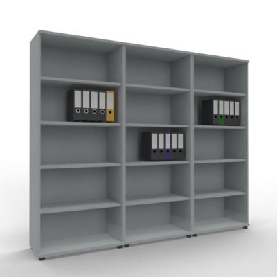 Regalwand TR4 240 cm breit 5 Ordnerhöhen Lichtgrau