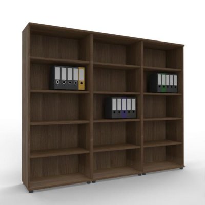Regalwand TR4 240 cm breit 5 Ordnerhöhen Nussbaum