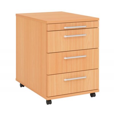 Rollcontainer Klassik Relinggriffe Buche
