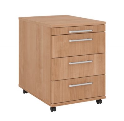 Rollcontainer Klassik Relinggriffe Nussbaum