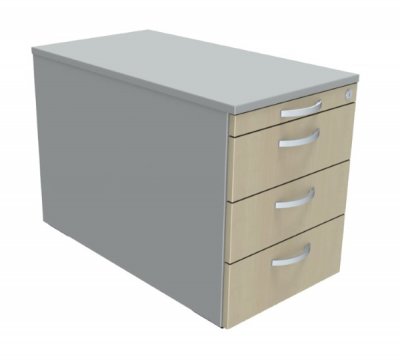 Rollcontainer Mega 80 cm tief Lichtgrau-Ahorn