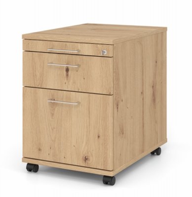 Rollcontainer Multi mit Hängeregisterauszug Dekor Asteiche Bügelgriffe