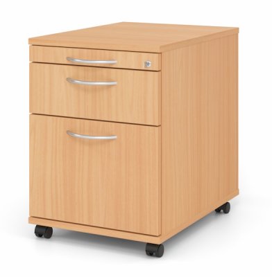 Rollcontainer Multi mit Hängeregisterauszug Dekor Buche Bogengriffe