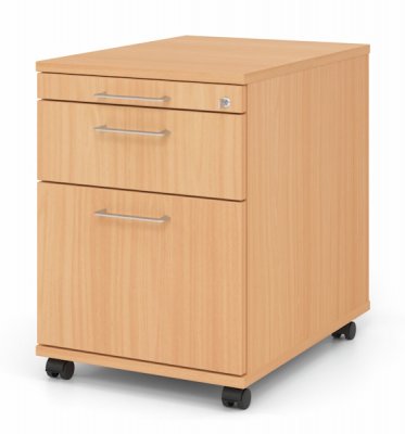 Rollcontainer Multi mit Hängeregisterauszug Dekor Buche Bügelgriffe