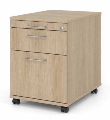 Rollcontainer Multi mit Hängeregisterauszug Dekor Eiche Bügelgriffe