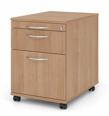 Rollcontainer Multi mit Hängeregisterauszug Dekor Nussbaum Bogengriffe