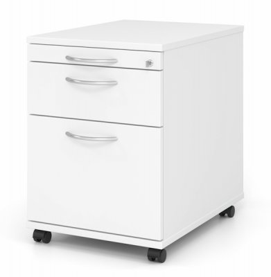 Rollcontainer Multi mit Hängeregisterauszug Dekor Weiß Bogengriffe