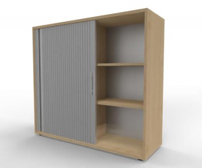 Rollladenschrank 120 cm breit 3 Ordnerhöhen Klassik Ahorn