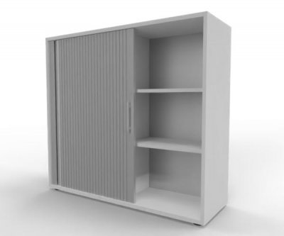 Rollladenschrank 120 cm breit 3 Ordnerhöhen Klassik Weiß