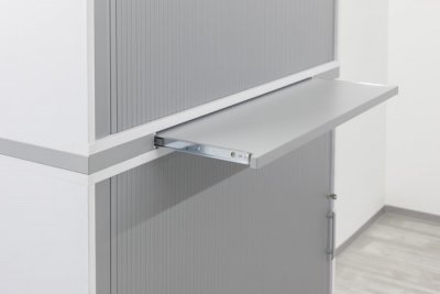 Rollladenschrank 5 Ordnerhöhen 2teilig mit Auszugsplatte