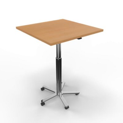 Säulenhubisch 80 x 80 cm Säule verchromt Buche
