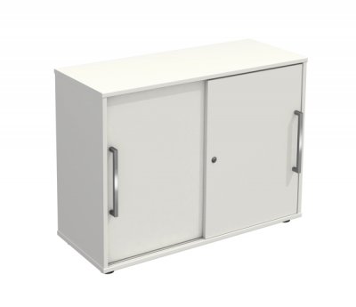 Schiebetürenschrank KM 2 Ordnerhöhen 100 cm breit Weiß