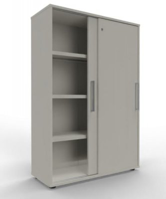 Schiebetürenschrank KM 4 Ordnerhöhen 100 cm breit Weiß