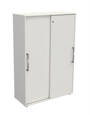 Schiebetürenschrank KM 4 Ordnerhöhen 100 cm breit Weiß