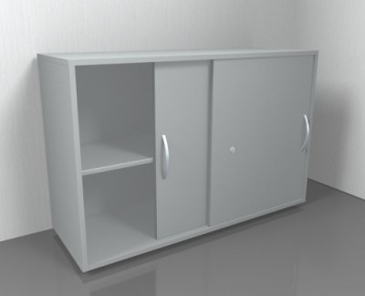 Anstell-Schiebetürenschrank Mega 120 cm breit 2 OH lichtgrau