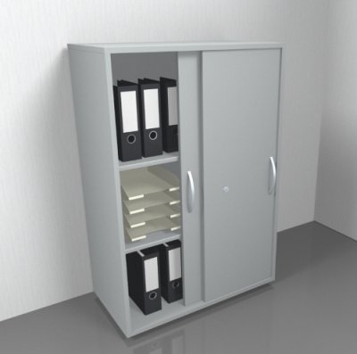 Schiebetürenschrank Mega 3 OH lichtgrau