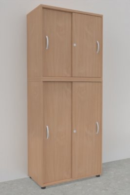 Schiebetürenschrank Mega 2teilig 195 cm hoch 80 cm breit Korpus und Türen Buche